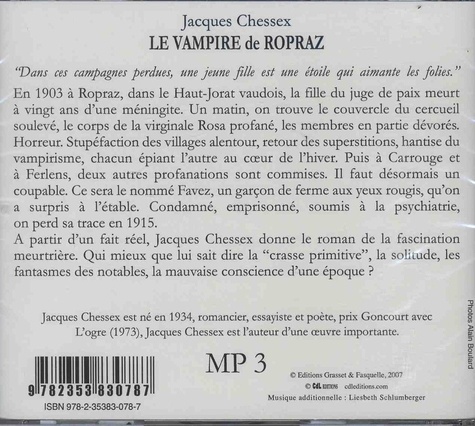 Le vampire de Ropraz  avec 1 CD audio MP3