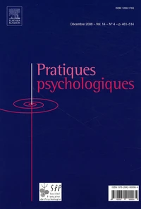 Pratiques psychologiques Volume 14 N° 4, Décembre 2008