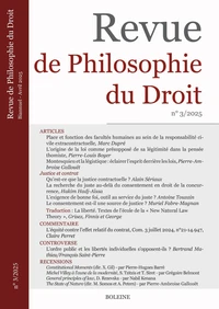 Revue de Philosophie du Droit N° 3, avril 2025