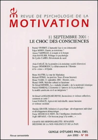 Revue de psychologie de la motivation N° 33 Juin 2002 : 11 septembre 2001 : le choc des consciences