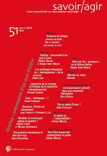 Savoir/Agir N° 51, mars 2020 Start-up and down