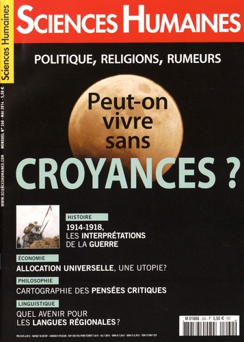 Nicolas Journet - Sciences Humaines N° 260, mai 2014 : Peut-on vivre sans croyance?.