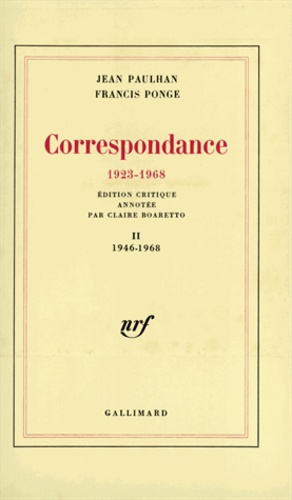  Ponge et Jean Paulhan - Correspondance Paulhan/Ponge. Tome 2.