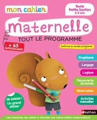 Mon cahier maternelle toute petite section 2-3 ans