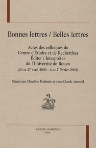 Bonnes lettres / belles lettres