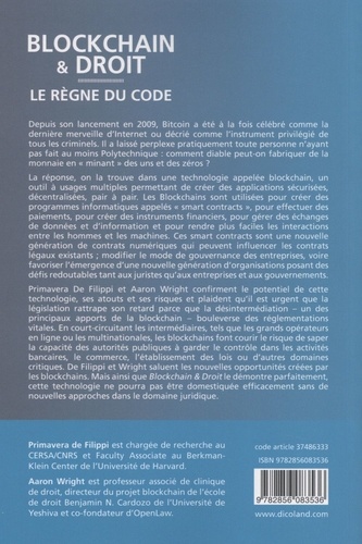 Blockchain & droit. Le règne du code