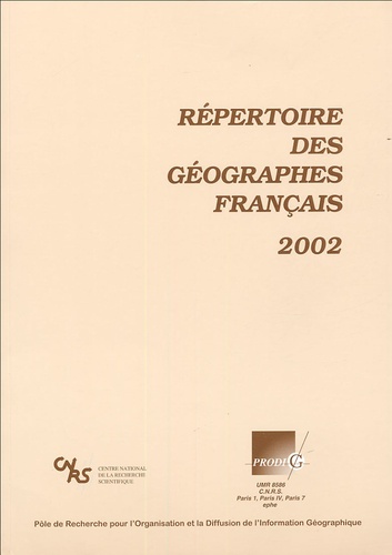  PRODIG - Répertoire des géographes français 2002.