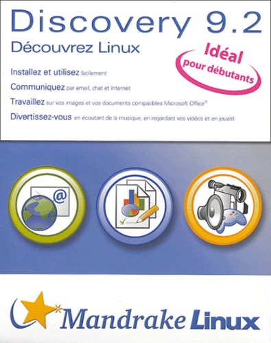  Mandrake Linux - Discovery 9.2 - Coffret 2 CD-ROM + 1 manuel.