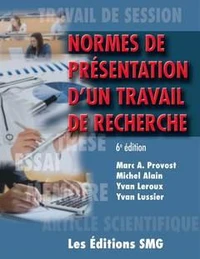 Normes de présentation d'un travail de recherche