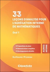 33 leçons d'analyse pour l'agrégation interne de mathématiques