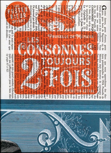 Prunelle de Mézieux - Les consonnes toujours 2 fois - Un poster offert.