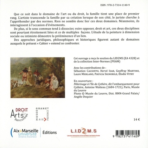 Les Cahiers des Rencontres Droit & Arts N° 1/2019 Famille en art, famille de l'artiste en droit