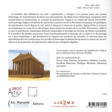 Les Cahiers des Rencontres Droit & Arts N° 4/2019 Le patrimoine artistique à l'ère du numérique