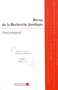 Emmanuel Putman - Revue de la Recherche Juridique N° 151/2014-1 : .