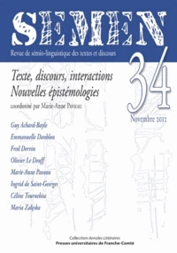 Texte, discours, interactions. Nouvelles épistémologies