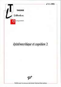 PU Vincennes - Epistémocritique et cognition - Tome 2.