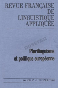 Plurilinguisme et politique européenne