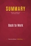 Publishing Businessnews - Summary: Back to Work - Review and Analysis of Bill Clinton's Book.