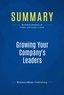 Publishing Businessnews - Summary: Growing Your Company's Leaders - Review and Analysis of Fulmer and Conger's Book.