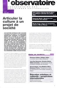 Marie-Christine Bordeaux - L'observatoire N° 31, Hiver 2007 : Education artistique et culturelle : perspectives internationales.