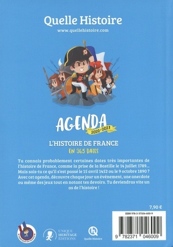 Agenda L'histoire de France en 365 dates  Edition 2020-2021