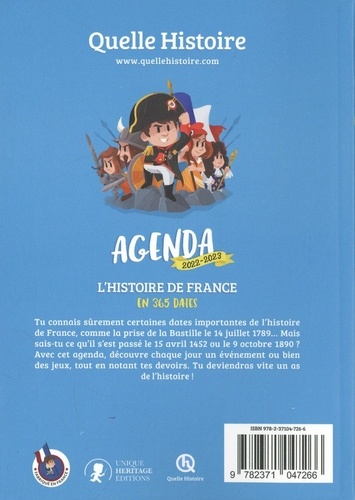 Agenda L'histoire de France en 365 dates  Edition 2022-2023