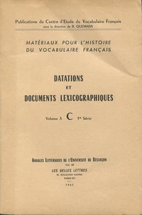Matériaux pour l'histoire du vocabulaire français