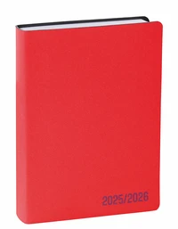 Agenda année scolaire 2025-2026 - Eurotextagenda - Journalier - Multilingue - Galaxy - 12 mois de août à juillet - 12x17 cm - Papier Clairefontaine blanc - Rouge