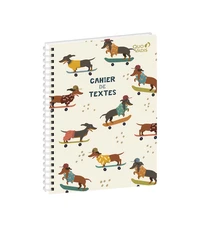 Cahier de textes spiralé - Animascot - Journalier - 15x21 cm - Papier Clairefontaine blanc