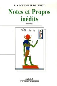 Notes et Propos inédits