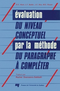 Rachel Desrosiers - Évaluation du niveau conceptuel par la méthode du paragraphe à compléter.