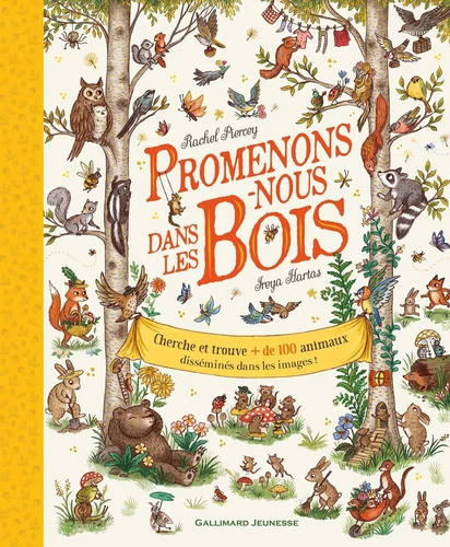 Couverture de Promenons-nous dans les bois : cherche et trouve + de 100 animaux disséminés dans les images !