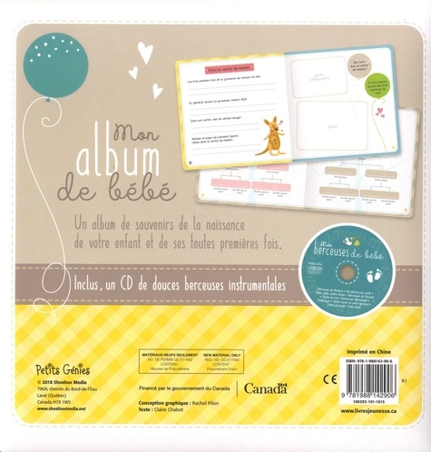 Mon album de bébé  avec 1 CD audio