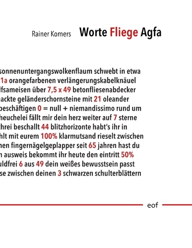 Worte Fliege Agfa. Ausgewählte Gedichte 1998-2018