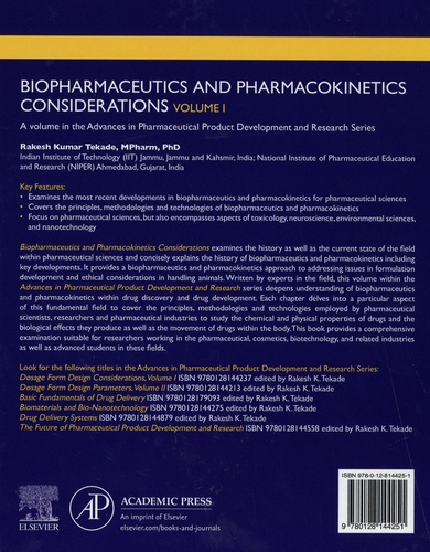Biopharmaceutics and Pharmacokinetics Considerations. Volume 1