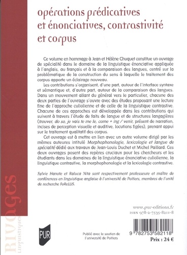 Opérations prédicatives et énonciatives, contrastivité et corpus