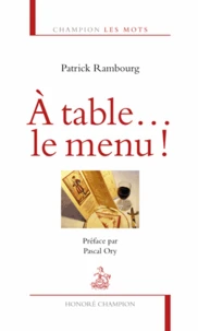 A table... le menu !
