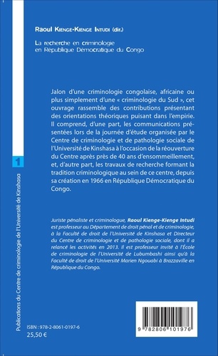 La recherche en criminologie en République Démocratique du Congo