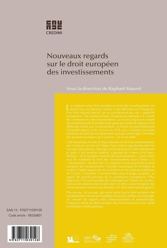Nouveaux regards sur le droit européen des investissements  Edition 2023 - Occasion