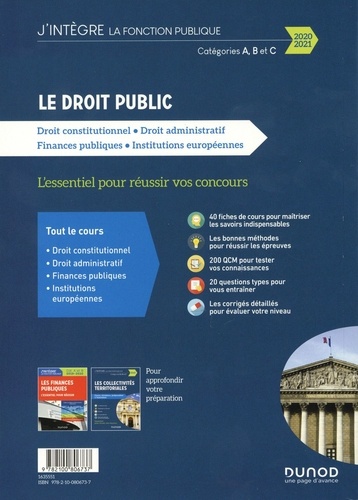 Droit public Catégories A, B et C. Droit constitutionnel, droit administratif, finances publiques, institutions européennes  Edition 2020-2021