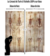 Reproduction du linceul de Turin face et dos à l'échelle 100%