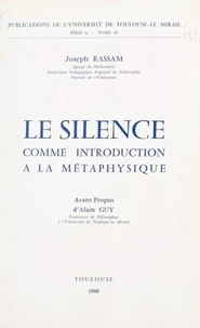 Le silence comme introduction à la métaphysique