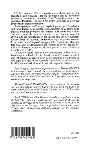 Échec scolaire ou école en échec ?. Têtes dures, têtes vides, l'échec scolaire des Portugais dans leur pays et en France - Occasion