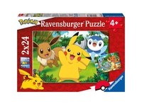 RAVENSBURGER PAPET - Puzzle Pikachu et ses amis / Pokémon (2 puzzles - 24 pièces)