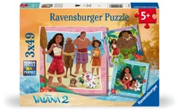 Puzzles Vers de nouvelles aventures / Vaiana 2 (3 x 49 pièces)