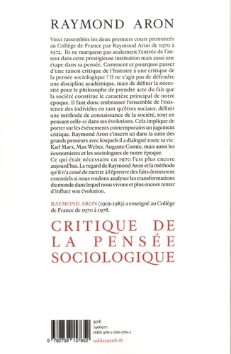 Critique de la pensée sociologique. Cours au Collège de France (1970-1971 et 1971-1972)
