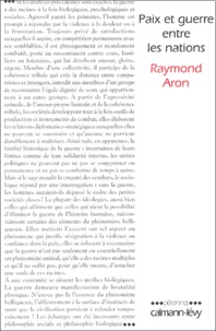 Raymond Aron - Paix et guerre entre les nations.