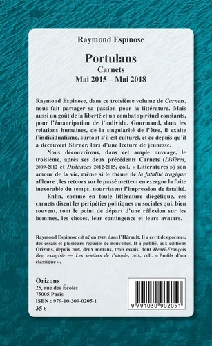 Portulans. Carnets, Mai 2015-Mai 2018