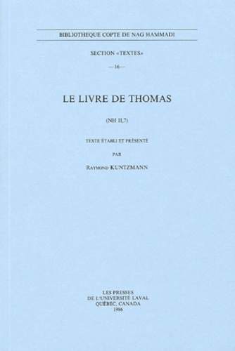 Raymond Kuntzmann - Le livre de Thomas - (NH II, 7).