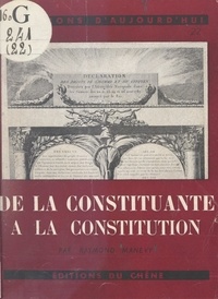 Raymond Manevy - De la Constituante à la constitution.